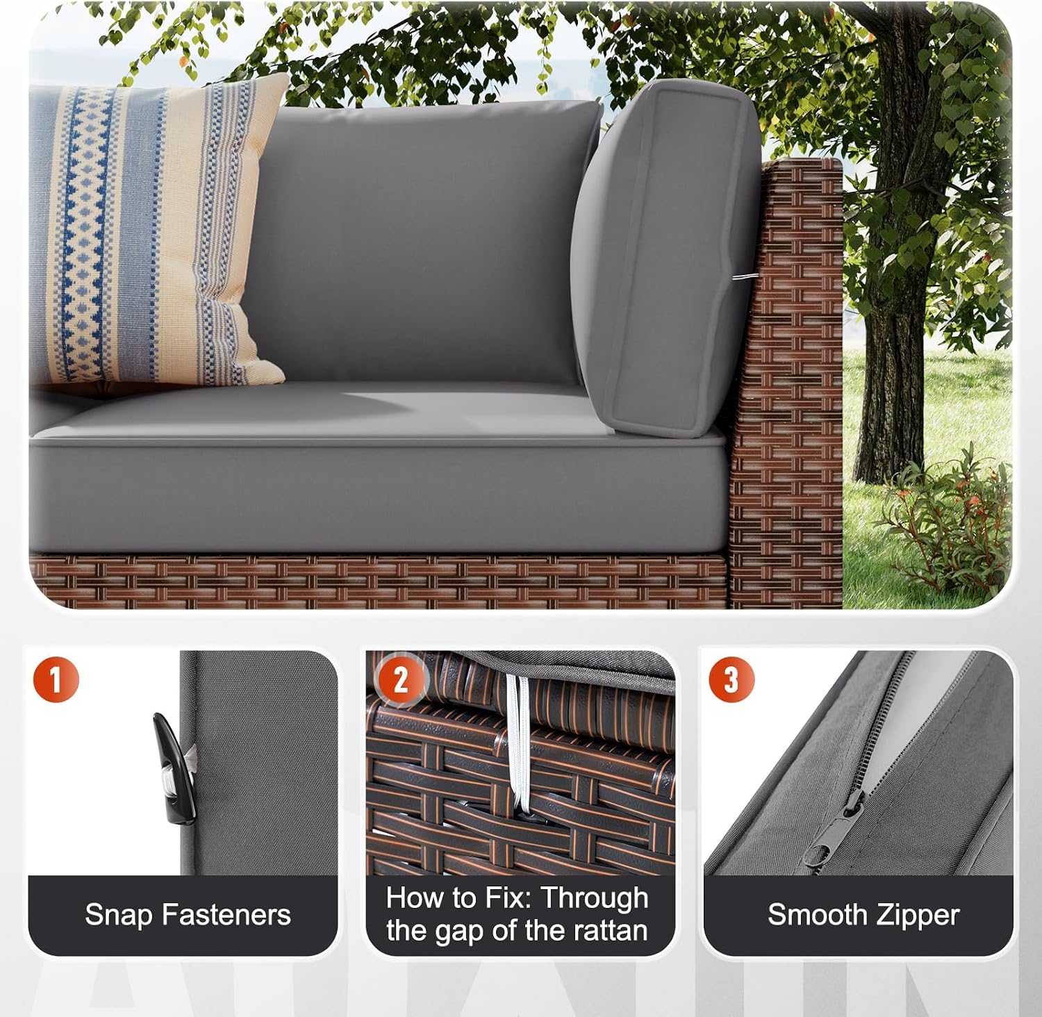 Detalle 2 de Aoxun Patio Cushion Set 14-Piece