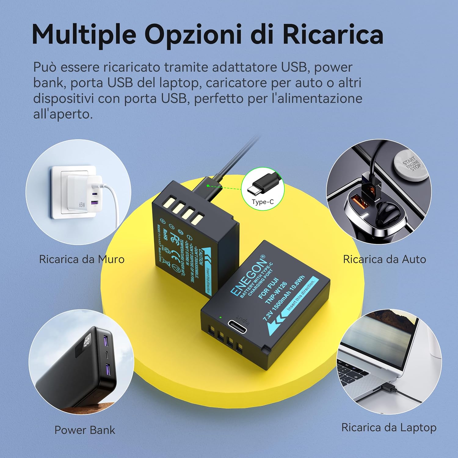 Detalle 2 de ENEGON NP-W126 1500mAh batteria per Fujifilm