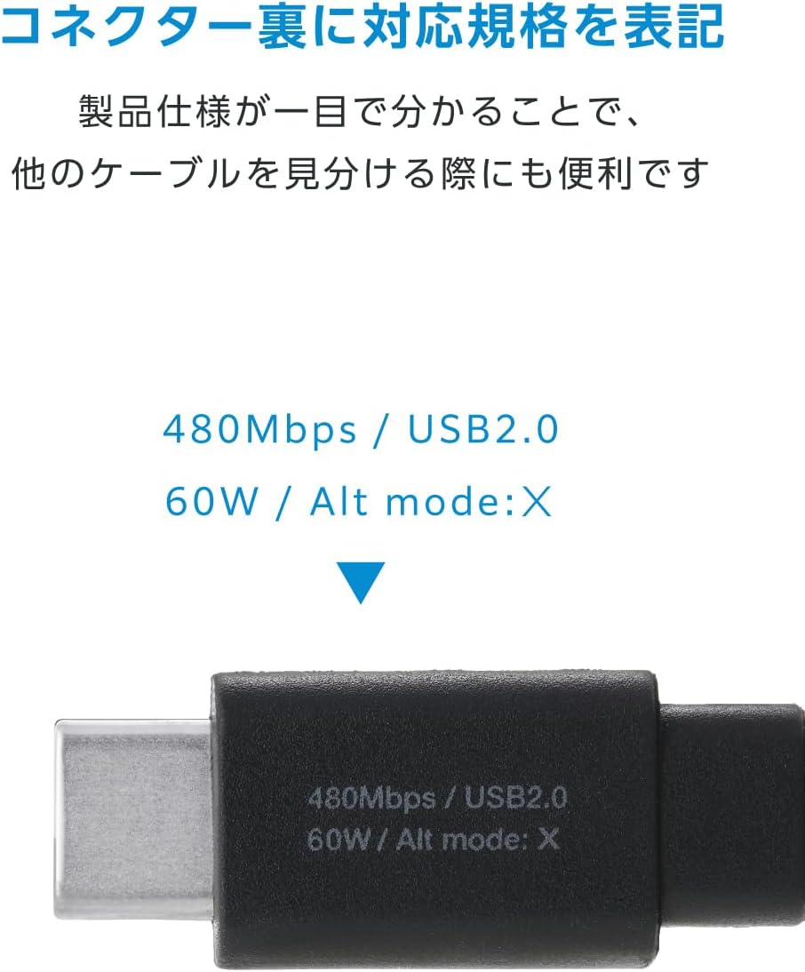 Thumbnail 6 de エレコム MPA-CCECMGF10BK USB Type-Cケーブル マグネット式・フラットナイロンメッシュ・最大60W