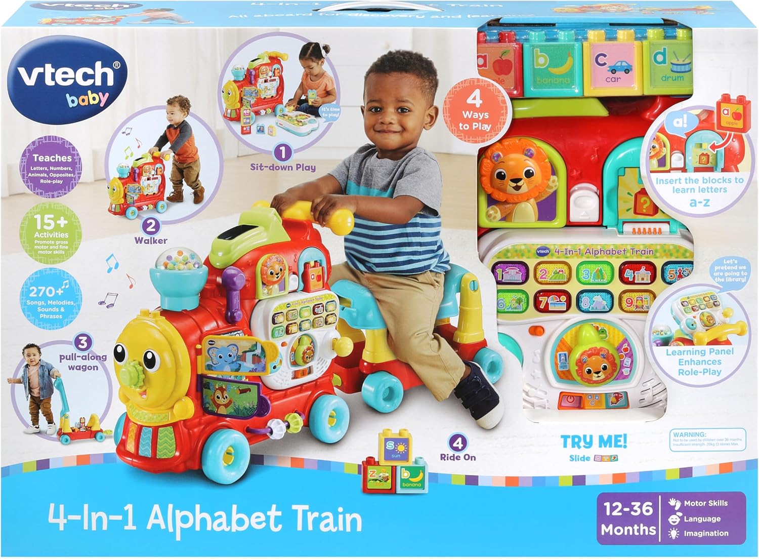 Thumbnail 1 de VTech Baby 4-in-1 Alphabet Train – baby walker with lights, sounds and songs (1 year+)