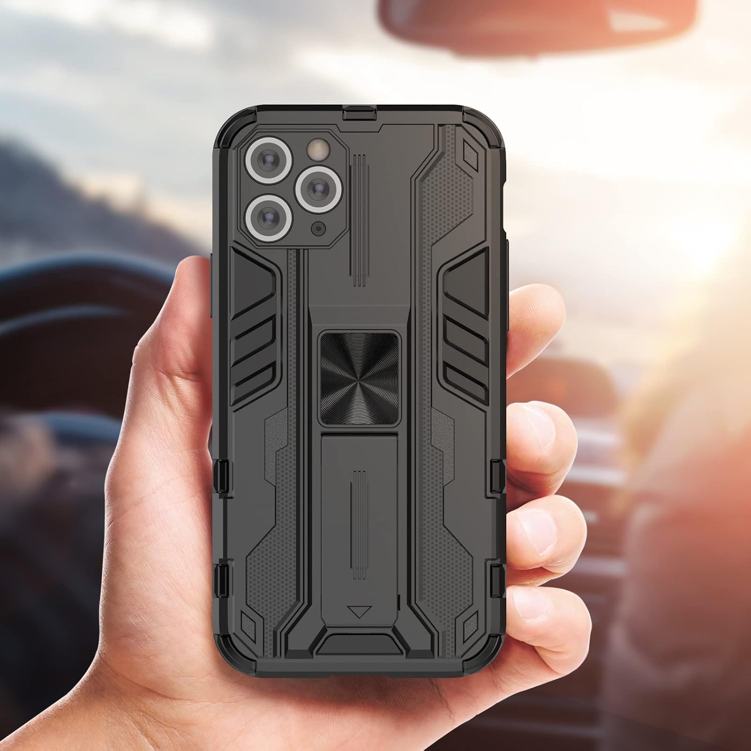 Thumbnail 6 de Btstring Hülle für iPhone 11 Pro mit Schutzfolie – robustes,Standfunktion-Case in Schwarz