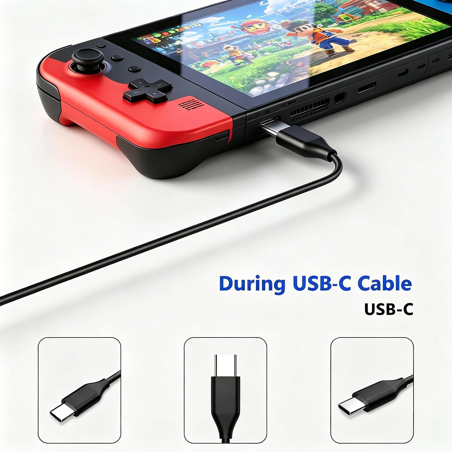 Detalle de 45W USB‑C Ladegerät Netzteil für Steam Deck und Switch – 1,8 m Kabel, Schnellladen, TV Modus