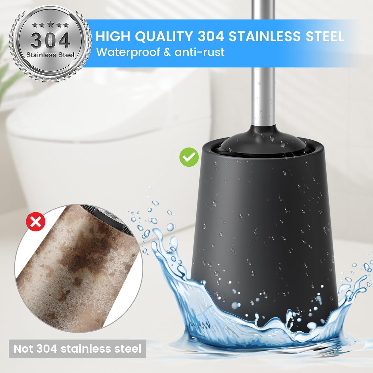 Thumbnail 2 de Siapapla Matte Black 304 Toilet Brush