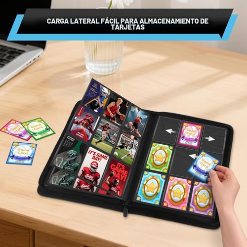 Thumbnail 4 de WITHYU Álbum de Colección de Cartas 9 Bolsillos - Capacidad 540 Cartas, Protectora Impermeable con Cremallera (Negro)