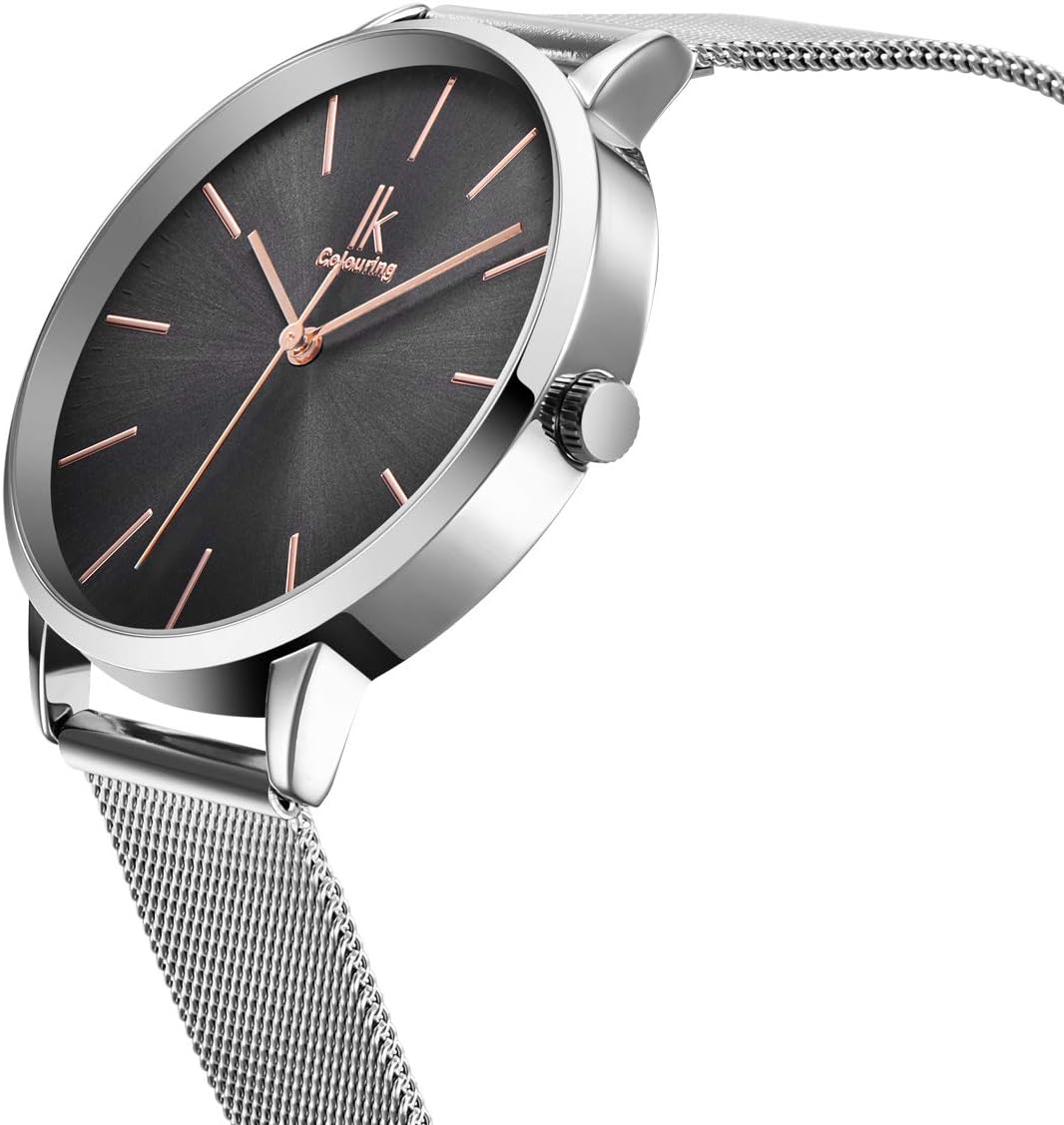 Thumbnail 1 de Alienwork IK Minimalist Montre Femme Ultra Fine avec Bracelet en Maille