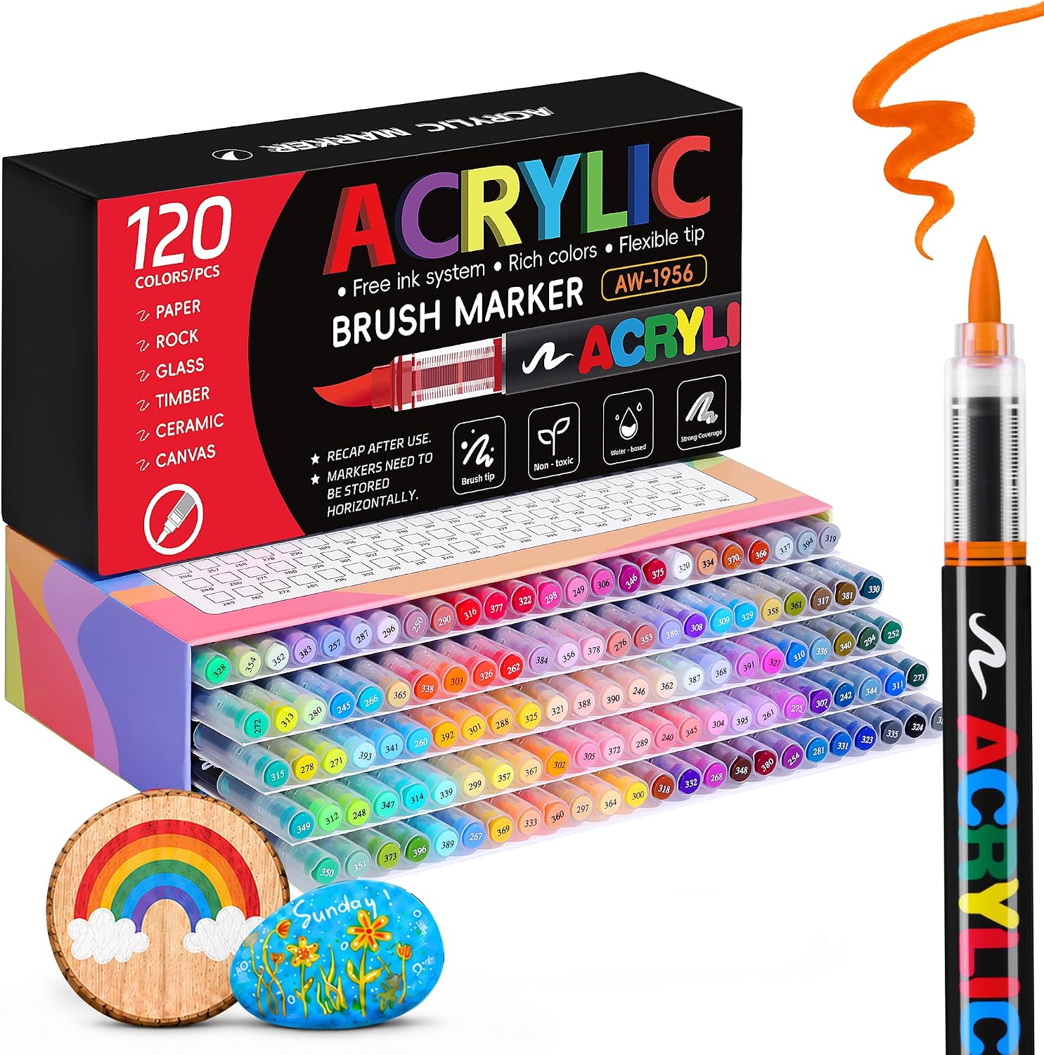 Detalle de Tongfushop 120 Colours Acrylic Paint Pens