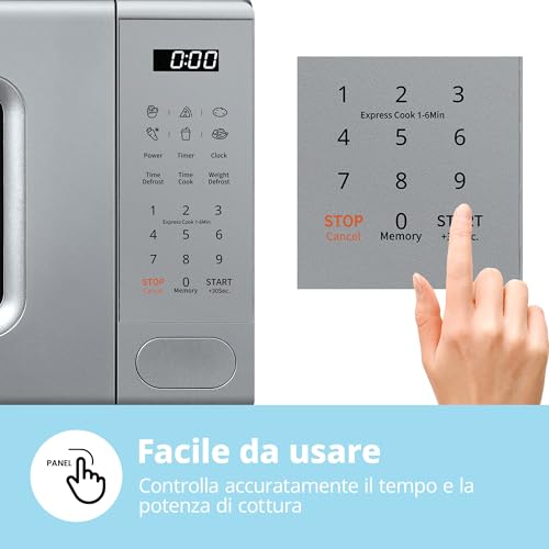 Thumbnail 6 de COMFEE' CM-E202CC(GR) Microonde 700 W, 20 L, 11 livelli di potenza, 6 menù preimpostati e Express Cook – Grigio