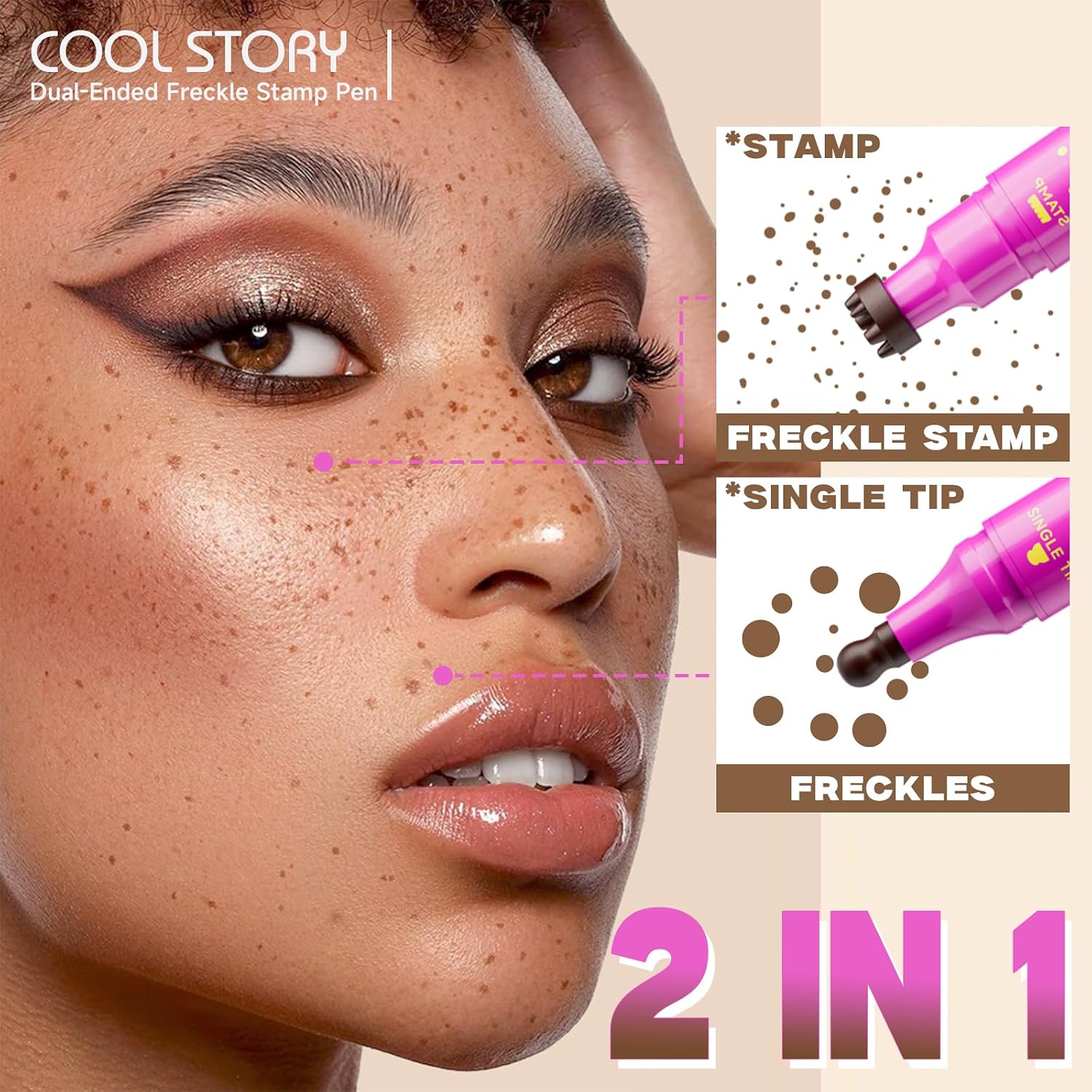 Detalle 2 de Beauty Glazed 02 Mousy Brown Dual-Ended Freckle Stamp Pen with Precision Tip