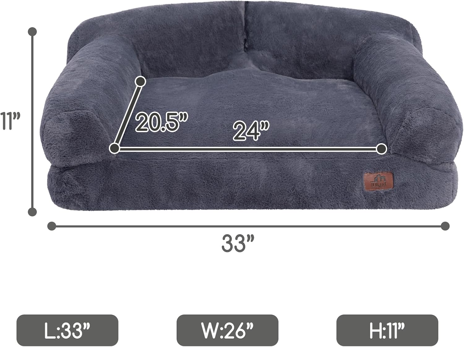 Detalle de Hollypet Fluffy Plush Pet Sofa L for Dogs