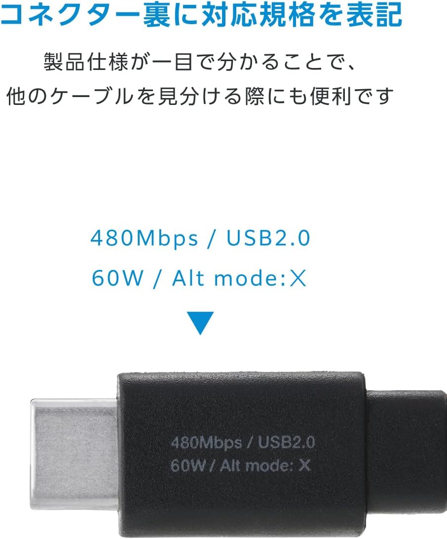 Thumbnail 6 de エレコム MPA-CCECMGF20BK USB Type-Cケーブル まとまるマグネット・フラットナイロンメッシュ・最大60W