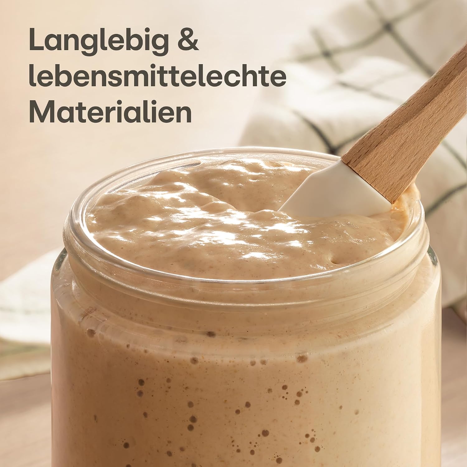 Detalle de Praknu Sauerteig Starter Set aus Glas (700 ml) – Komplett-Set für Einsteiger & Zuhause backen