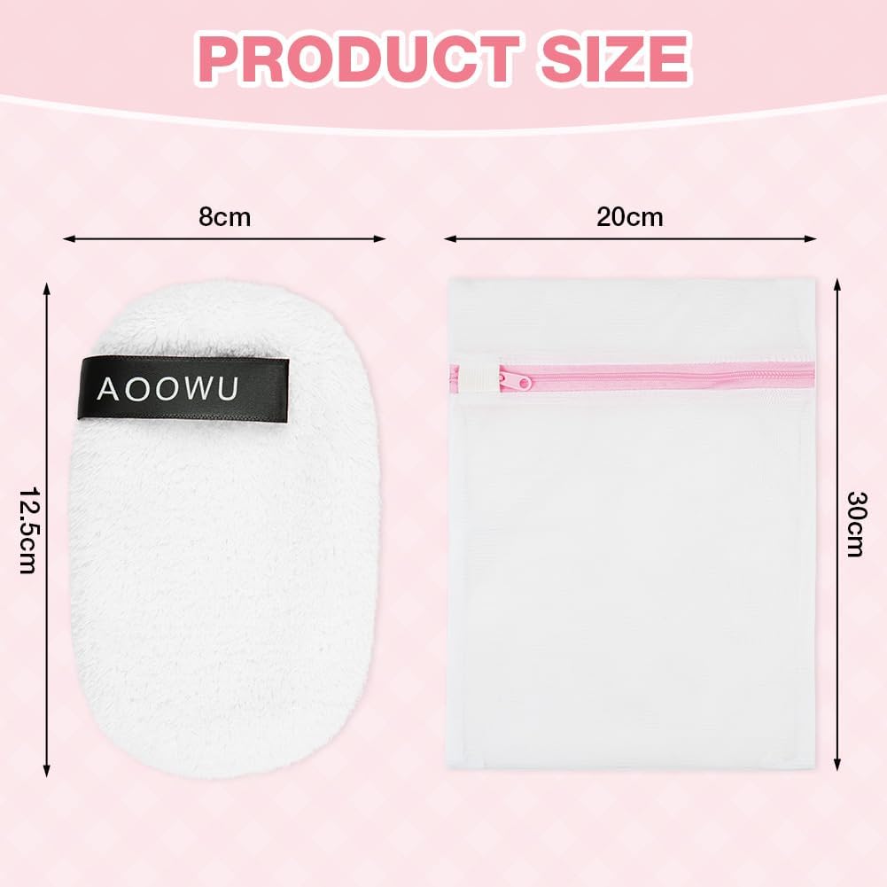 Detalle 2 de AOOWU 4990462 Reusable Makeup Remover Discs, Double-Sided Flannel, 8-Piece