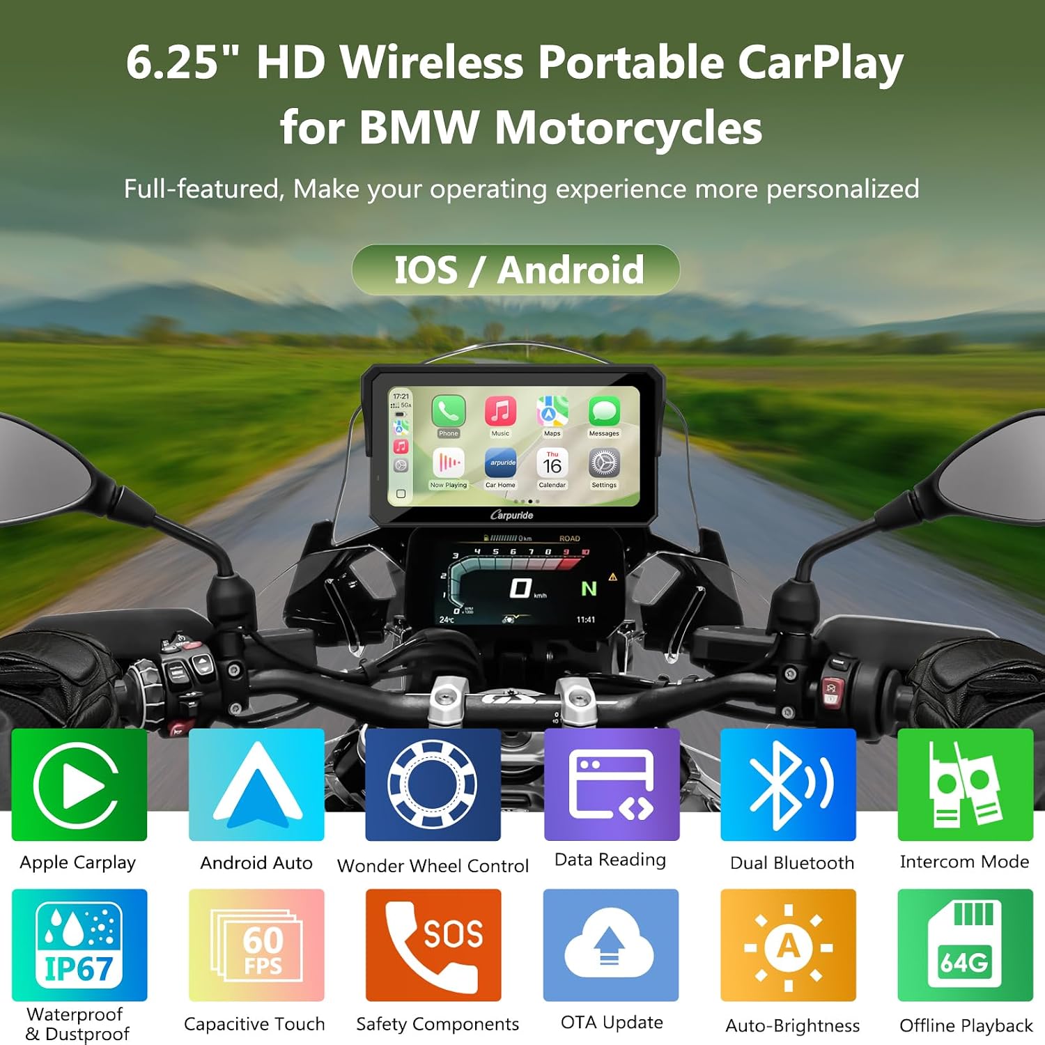 Detalle 2 de Carpuride W602BS Pro 6.25" CarPlay Screen