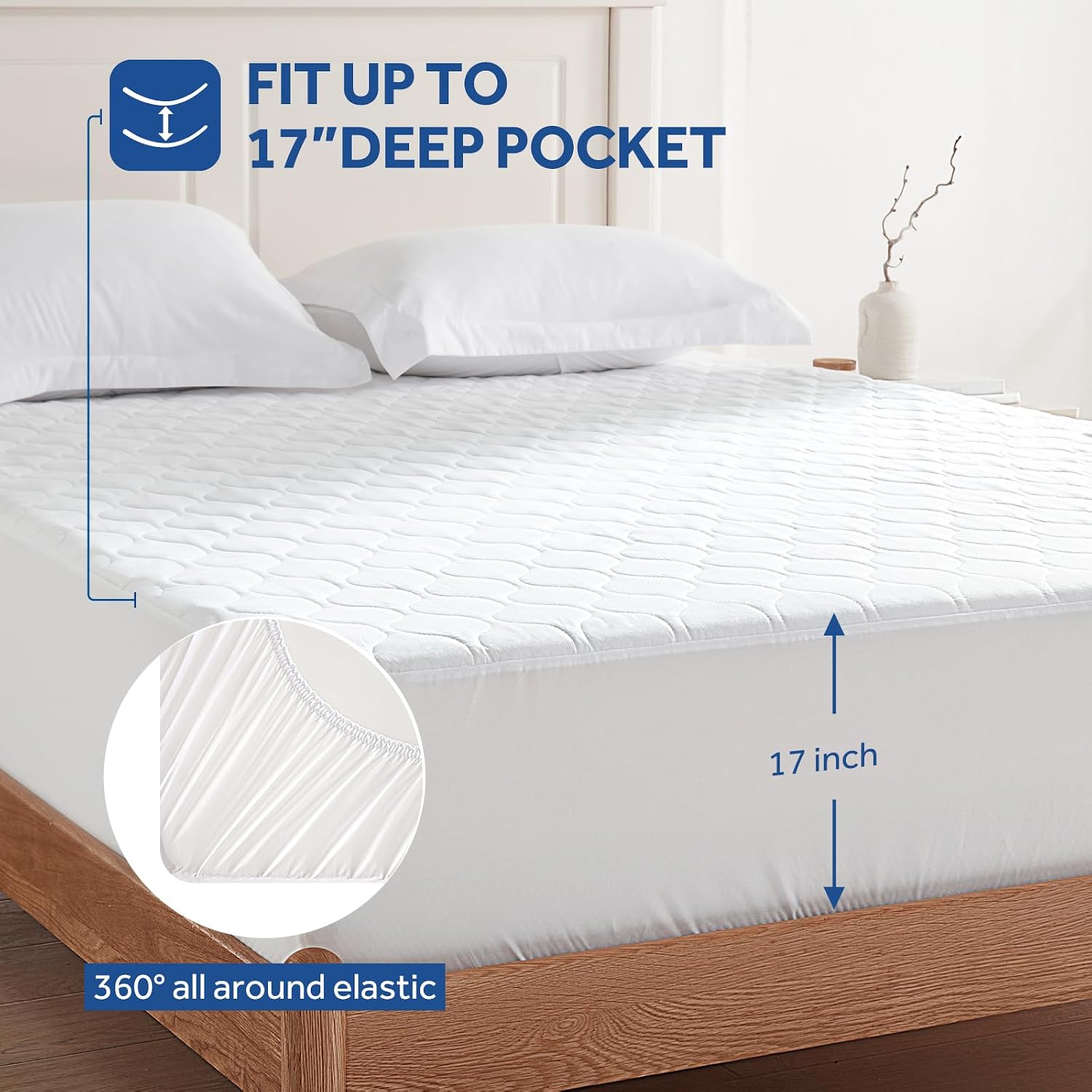 Detalle de Sealy Queen Heated Mattress Pad, Quilted Polyester, 10 Heat Settings, Auto-Off