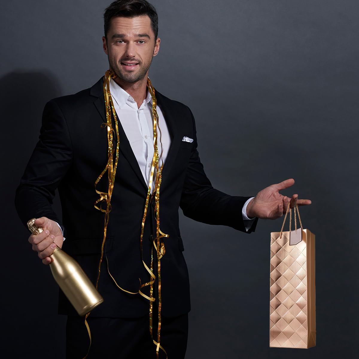 Thumbnail 6 de 12Pack Wine Gift Bags 13.7in Luxury Bottle Bags