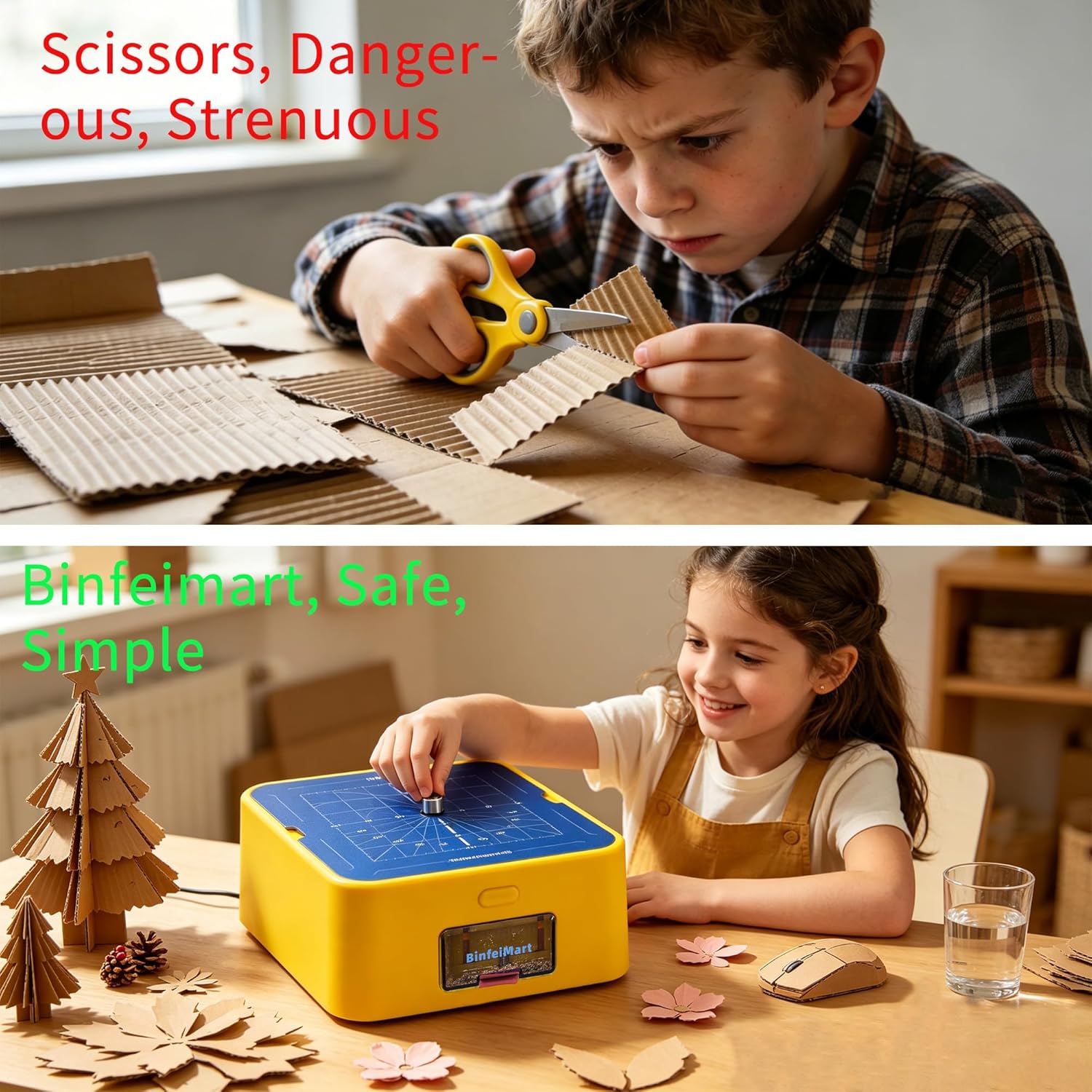 Detalle de BinfeiMart Kid Safe Cardboard Cutter — Safe DIY Craft Knife for Kids