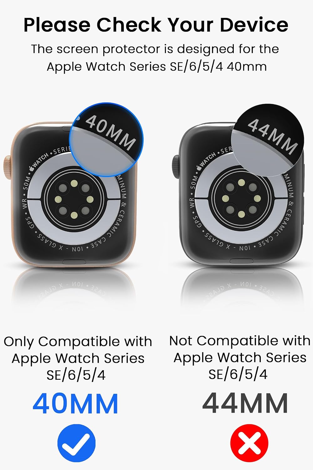 Detalle de Yaekea 6 Pack 40mm TPU Flexible Film Screen Protector for Apple Watch (Series 6/SE/5/4) – Ultra-Thin HD, Includes Tools