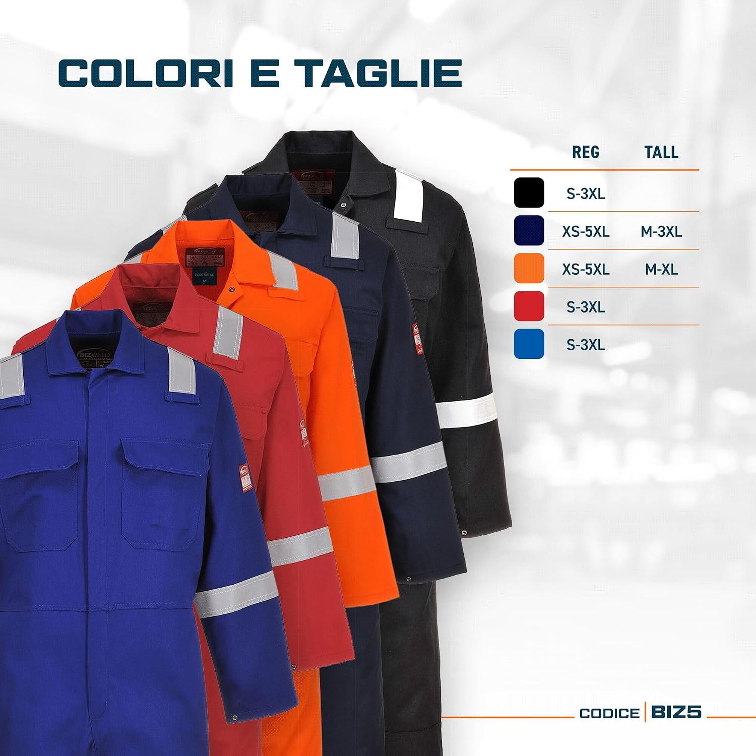 Thumbnail 3 de Portwest BIZ5 Tuta Intera Iona Bizweld M Navy