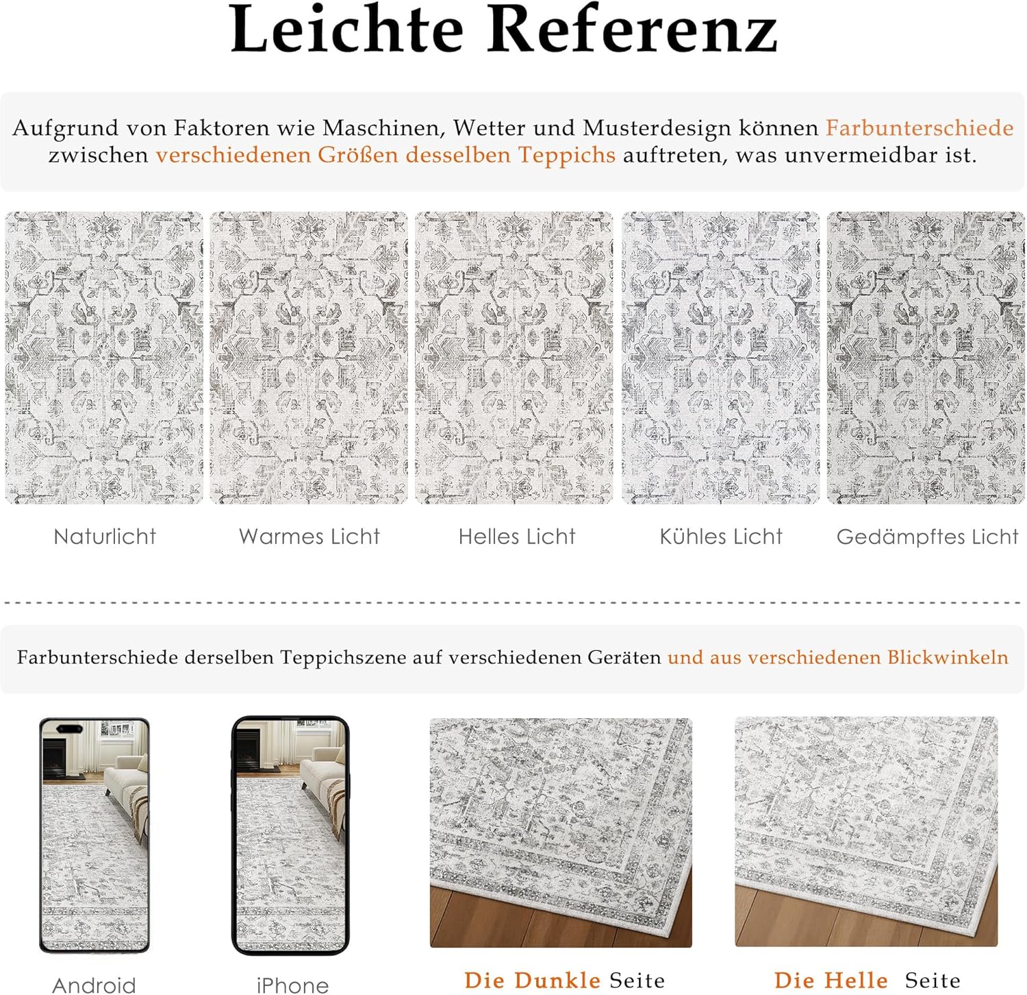 Thumbnail 1 de PureCozy Vintage Grauer Teppich 200x300cm – rutschfeste, waschbare Kurzflor-Option für Wohn- und Arbeitsräume
