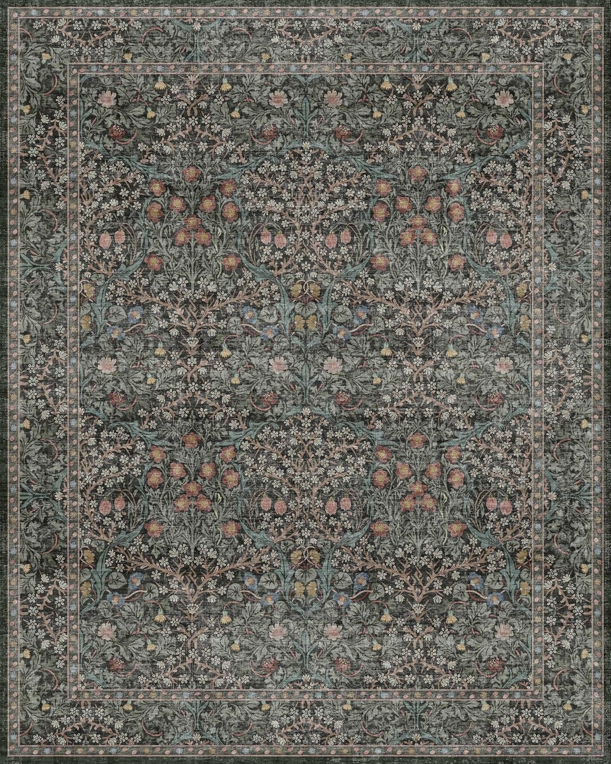 Thumbnail 2 de Vintage Dark Green 8x10 Rug 🏡