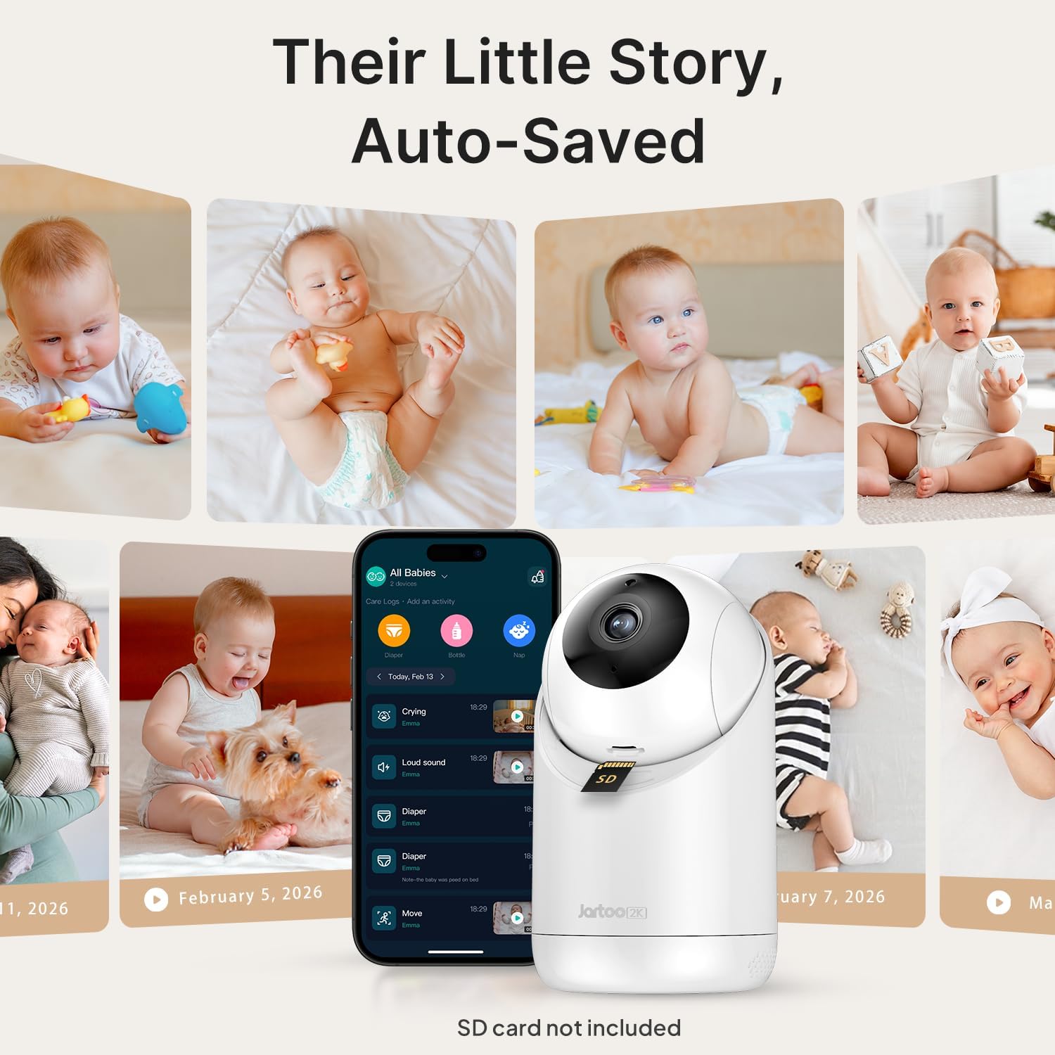 Thumbnail 6 de Jartoo JBM550 Smart Baby Monitor with 2K Camera and 5.5-Inch Screen
