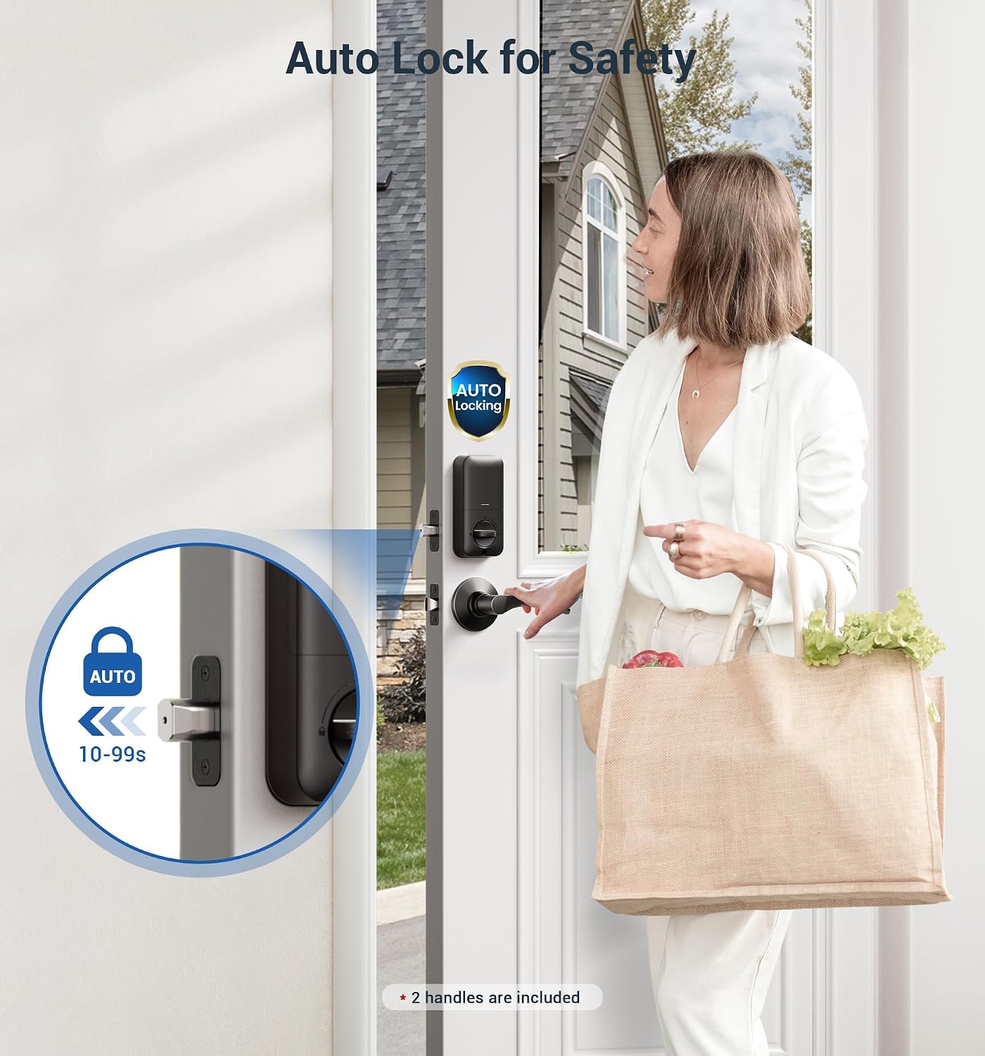 Detalle 1 de Veise Fingerprint Door Lock with Zinc Alloy Handles