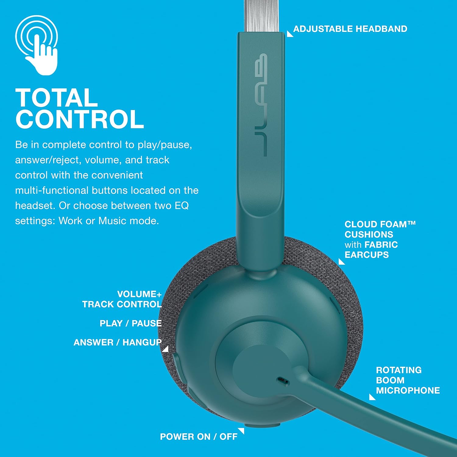 Thumbnail 5 de JLab Go Work Pop Wireless Headset 50+ Std.