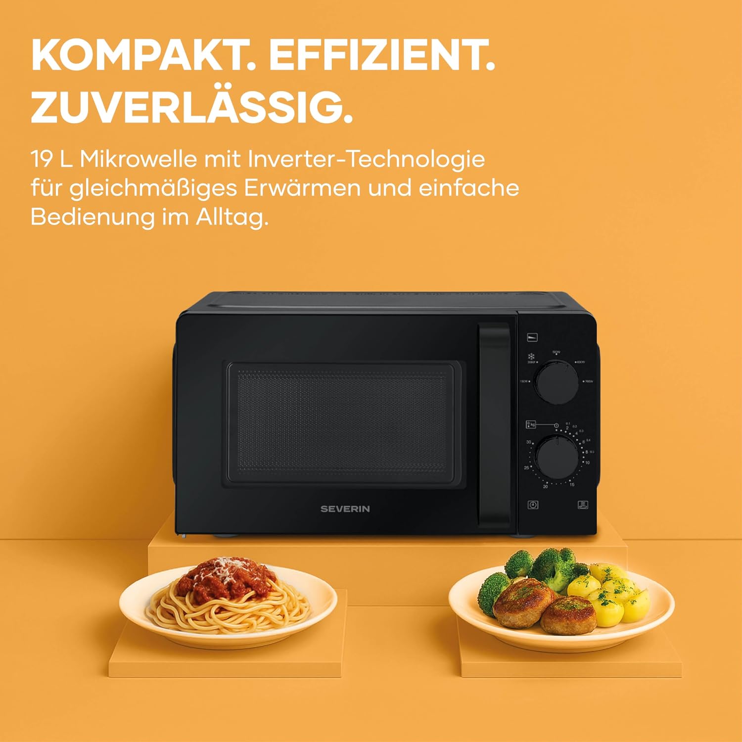Detalle 2 de SEVERIN Mikrowelle MW 7580: Inverter-Technologie, 19 L, 700 W, Auftaufunktion
