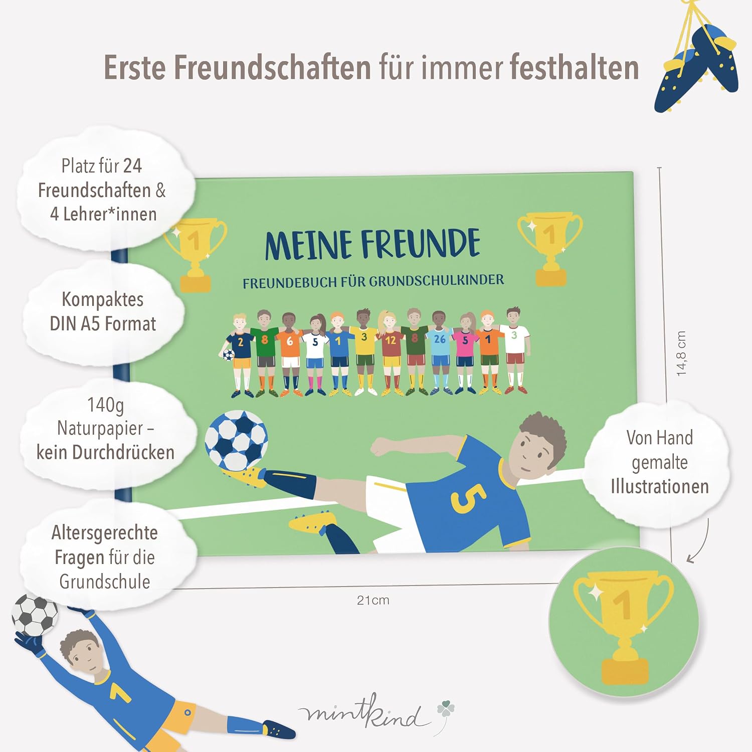Detalle 2 de mintkind® Meine Schulfreunde Freundebuch 21,5x15,5 cm