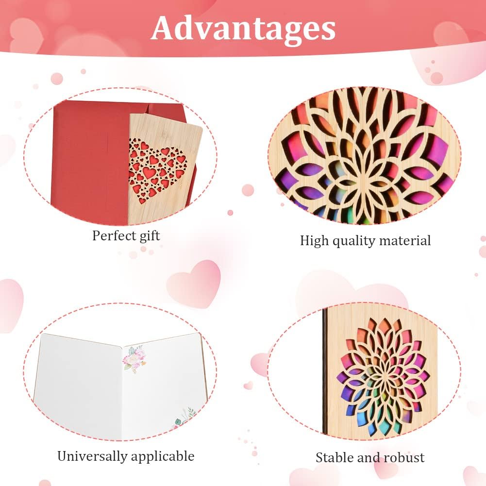 Thumbnail 2 de Vicloon Wooden Greeting Cards: Bamboo, sunflowers design, a timeless keepsake