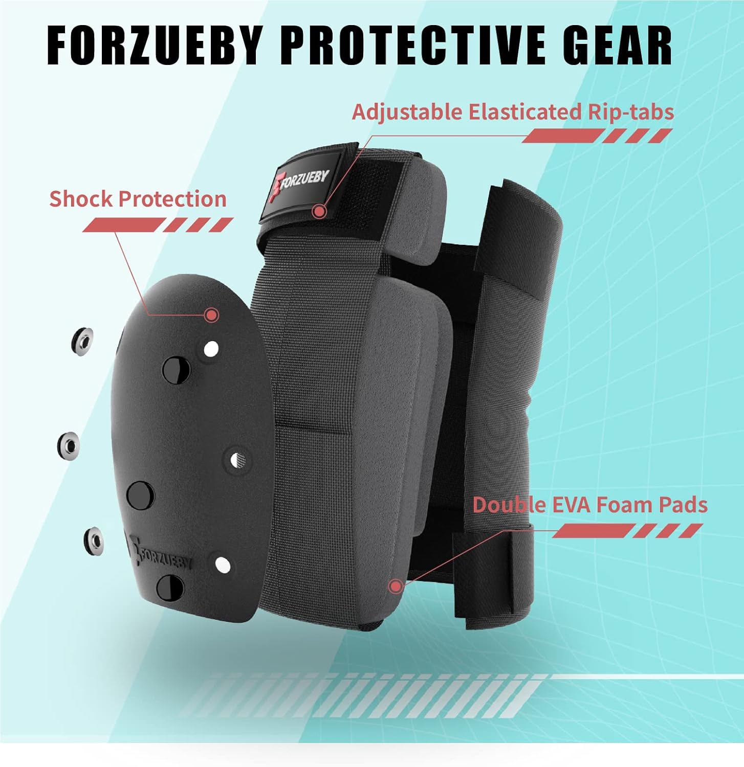 Thumbnail 3 de Forzueby 6-in-1 Knee, Elbow, and Wrist Guard Protective Gear Set