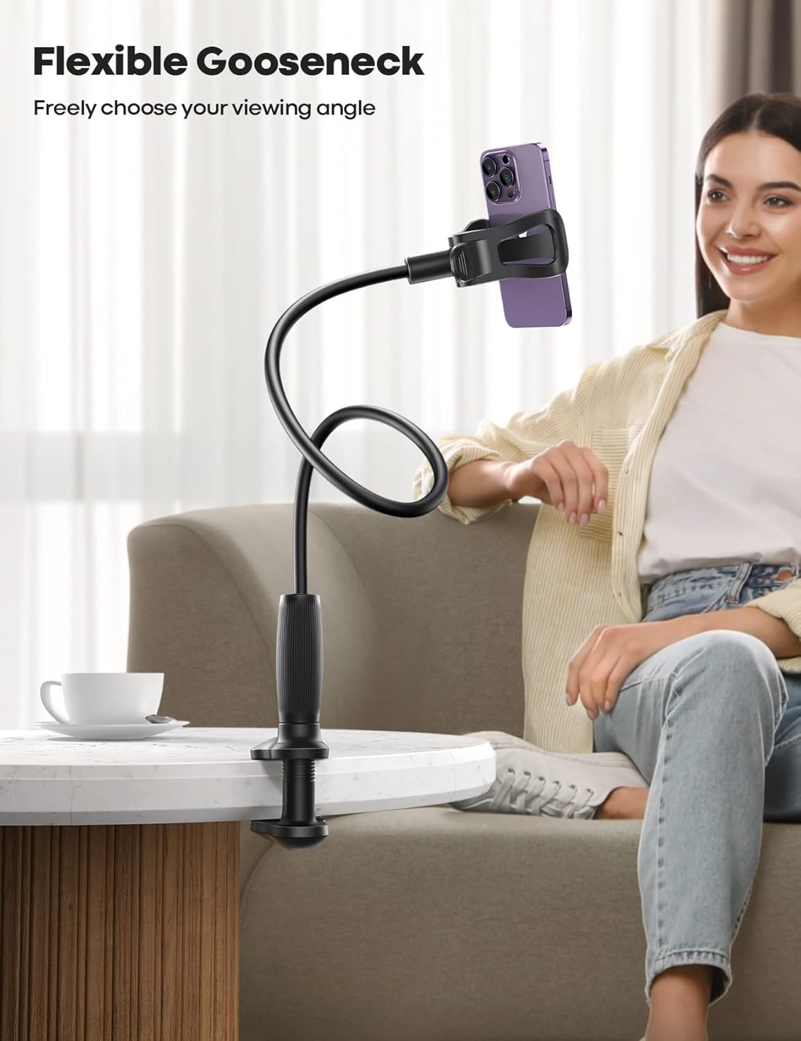 Thumbnail 1 de Lamicall Gooseneck Bed Phone Holder 80 mm clamp