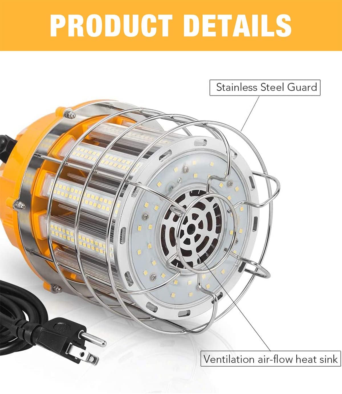 Detalle de JC-LGL RMS-K5-II-100W LED Temporary Work Light, 12,000 Lumens, 5000K