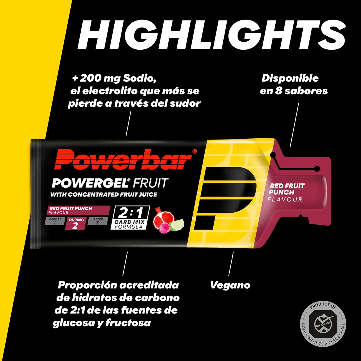 Thumbnail 3 de Powerbar PowerGel Fruit Red Punch 🔋 Gel Energético Alto en Carbohidratos