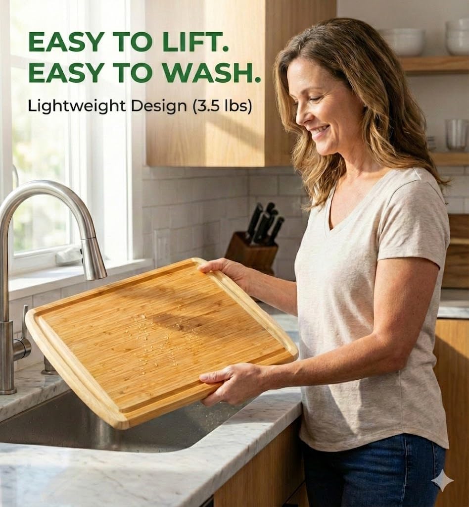 Thumbnail 5 de Greener Chef Organic 18 Inch Bamboo Cutting Board 🍽