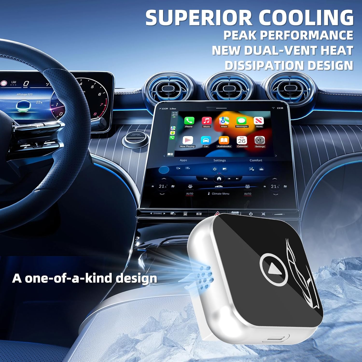 Detalle de Wireless CarPlay Adapter UK — 2-in-1 Wireless CarPlay and Android Auto upgrade for 2016+ cars