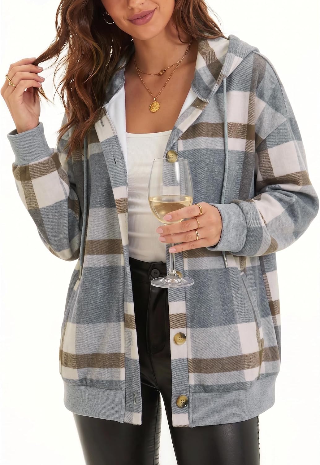 Thumbnail 6 de Zeagoo Women's Hoodie: Button-Front Hooded Sweatshirt with Pockets (S-3XL)