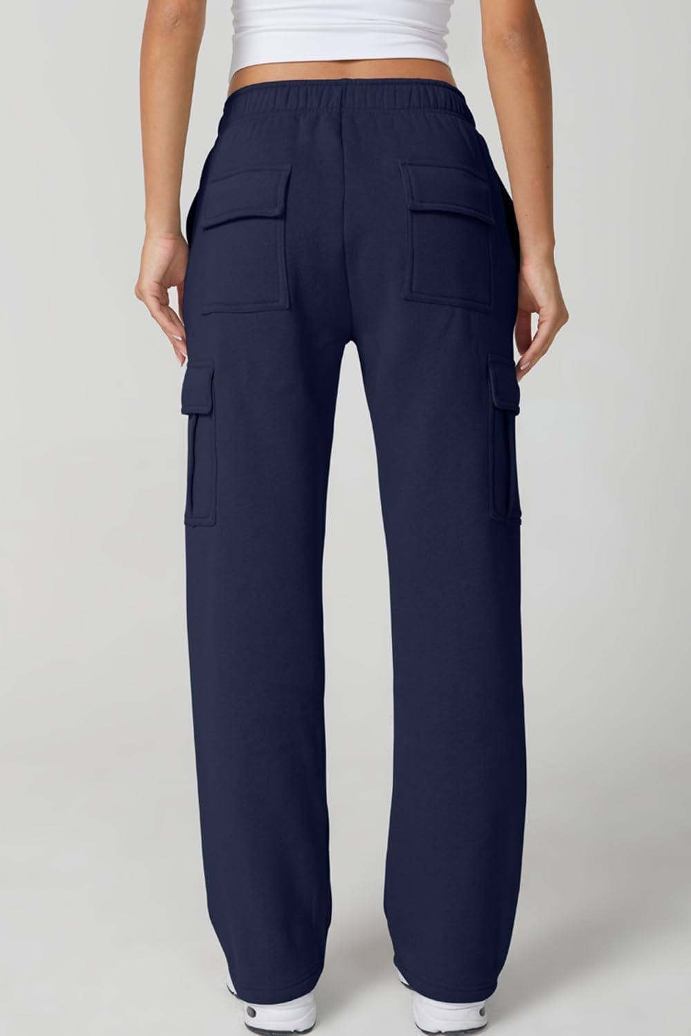 Detalle de QINSEN Women's Cargo Sweatpants, 31-Inch Inseam