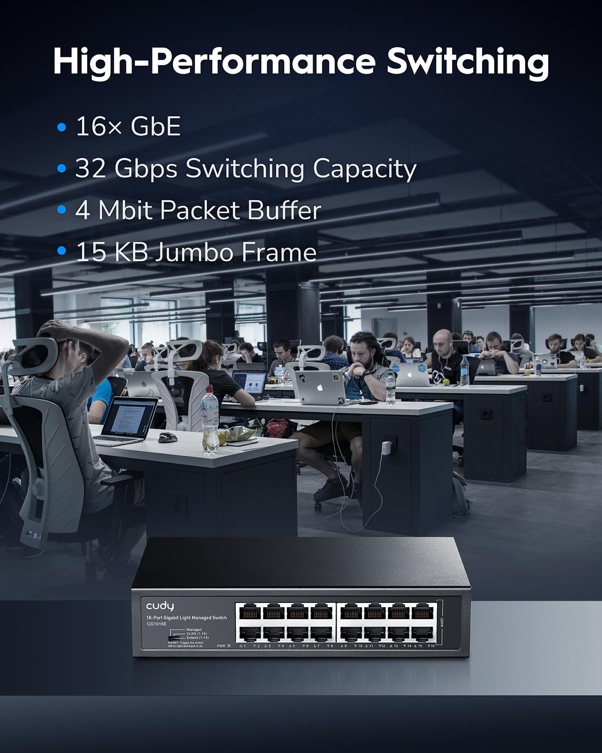 Thumbnail 1 de Cudy GS1016E switch Gigabit gestito 16 porte