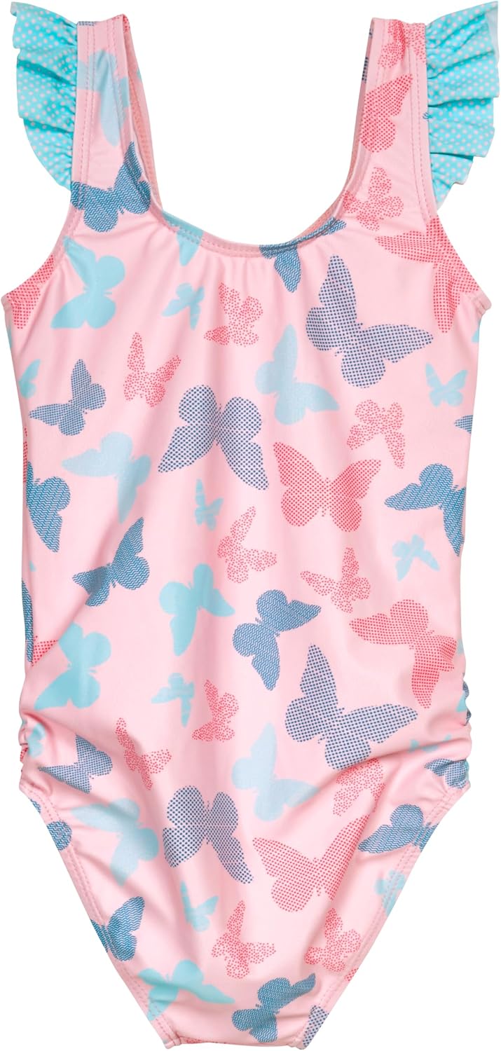 Detalle 2 de Playshoes Mädchen Schwimmanzug Badeanzug (1er Pack) – recyceltes Material, UV-Schutz 50+