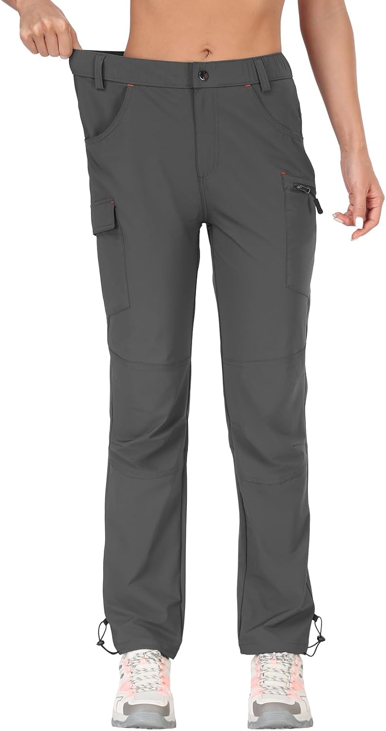 Detalle de GymBrave Pantaloni Trekking Donna Cargo Capri 3/4 Estivi Leggeri con Tasche Zip