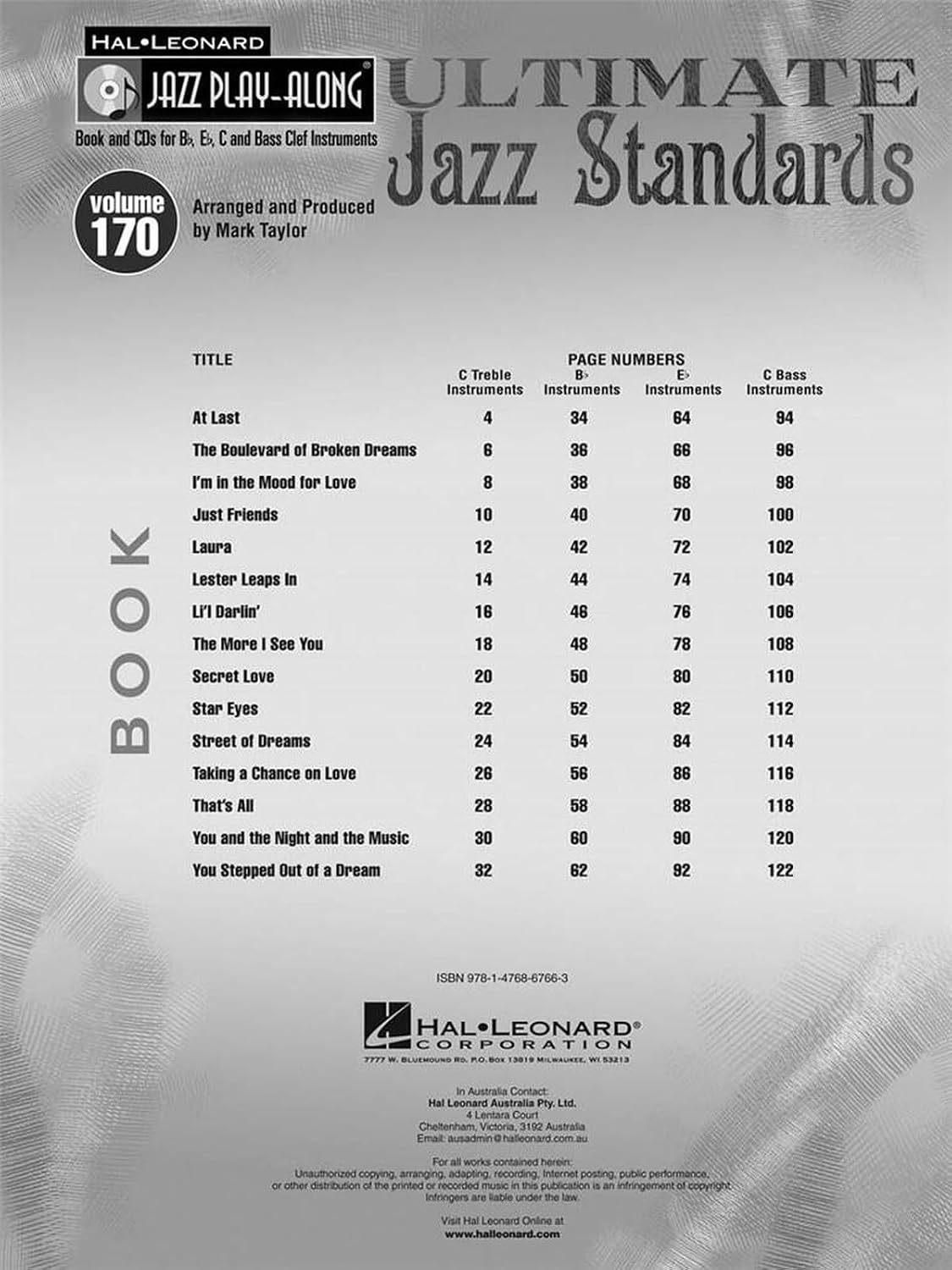 Detalle de Hal Leonard Ultimate Jazz Standards, Jazz Play-Along Vol. 170 Paperback with Online Audio