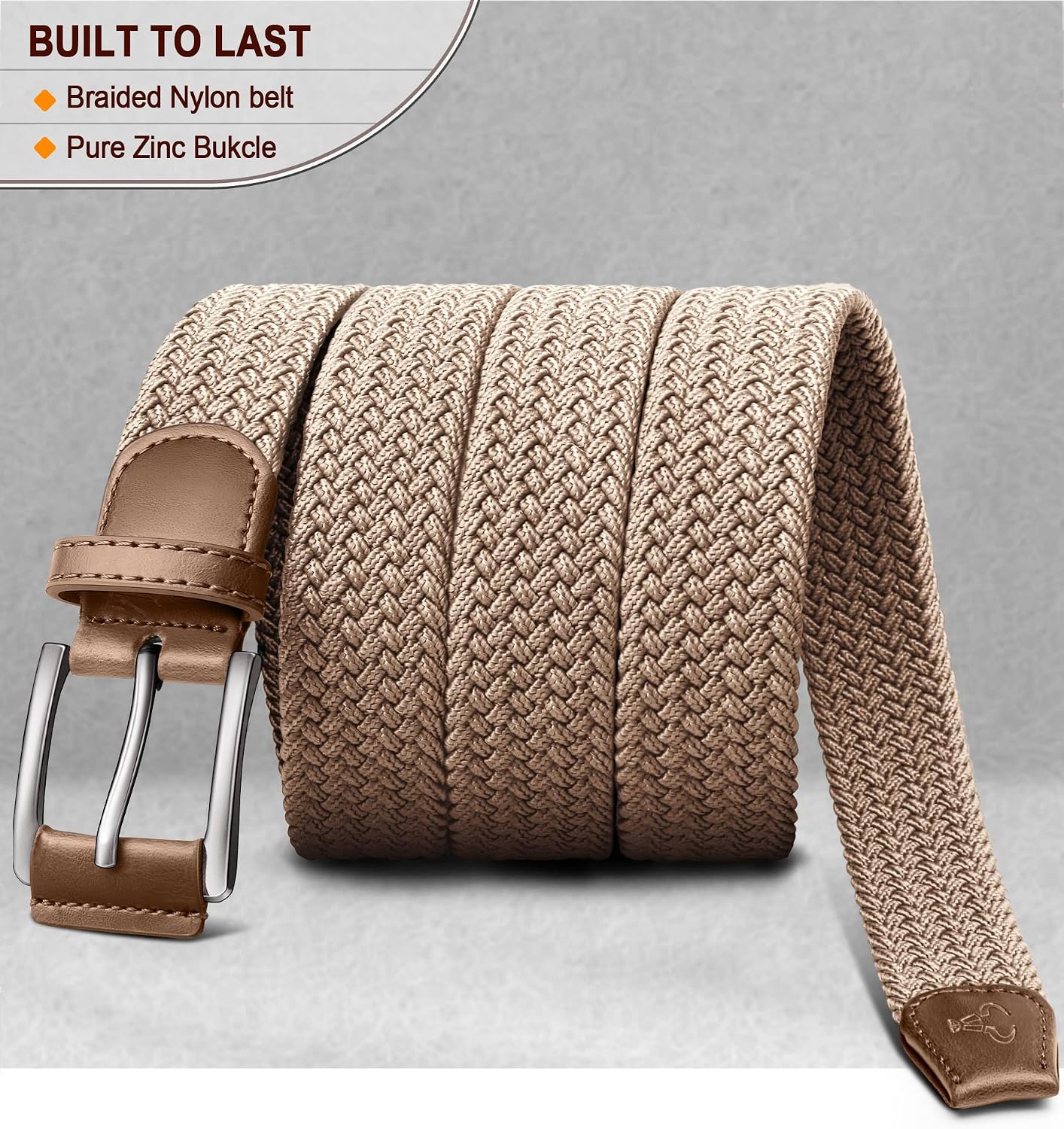 Thumbnail 1 de BULLIANT Mens Belt: Elasticated Stretch Weave Belt 1 3/8" – Casual Braided Golf Belt for Men and Women