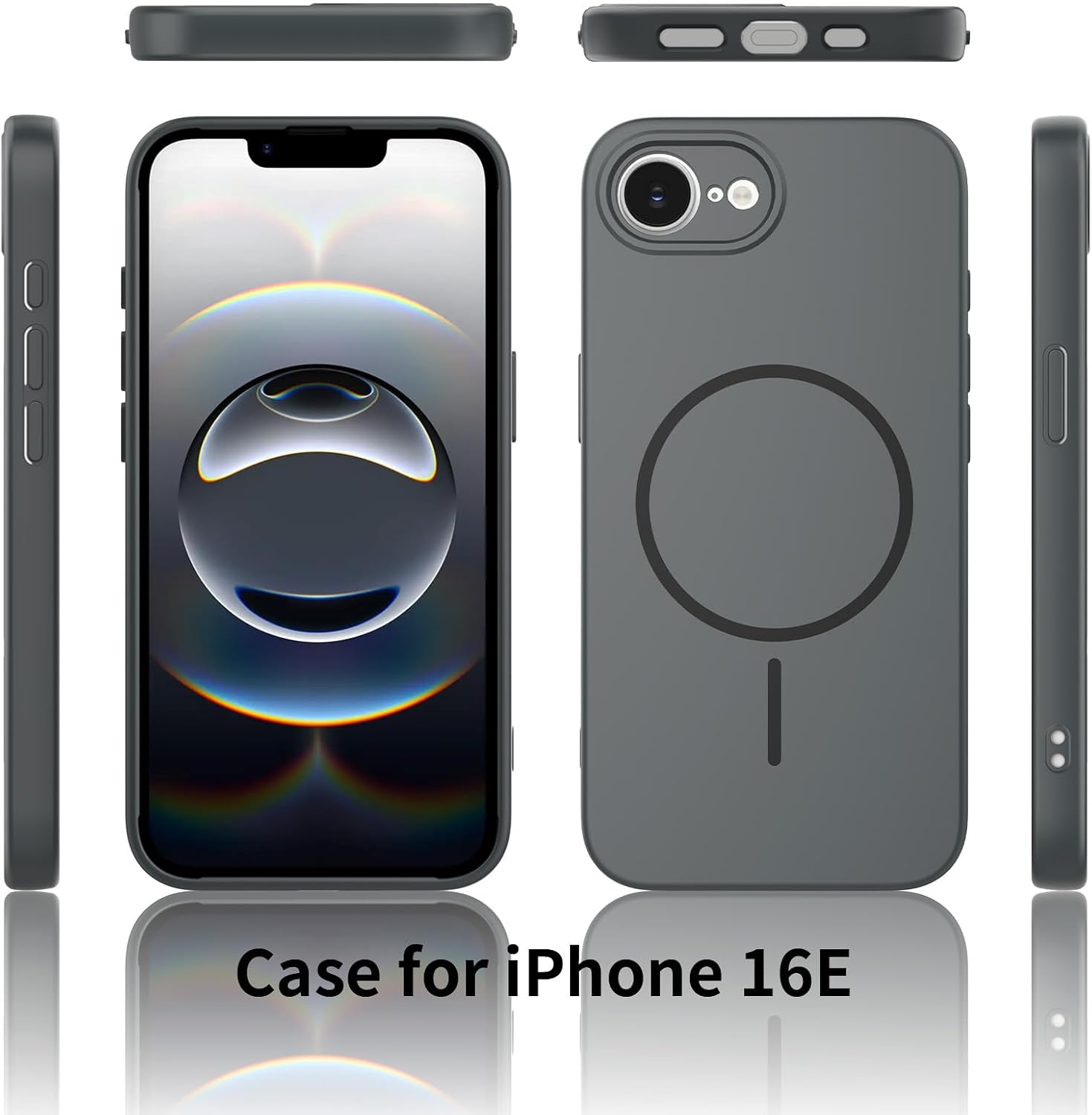 Thumbnail 6 de YIBAMI Magnetic Silicone Case for iPhone 16e (6.1”) – Black with MagSafe Compatibility