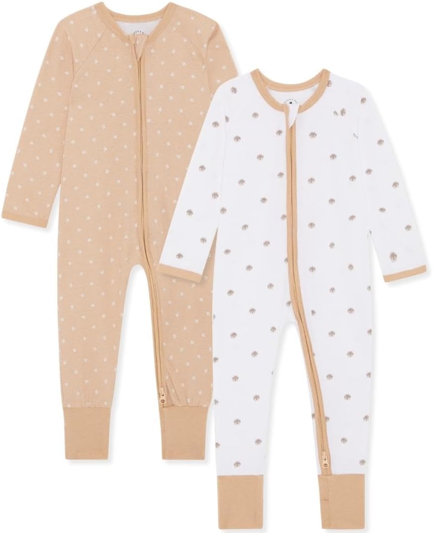 Thumbnail 5 de Bramble & Bear 2-Pack Toddler & Baby Sleepsuits – Organic Cotton, Full Zip & Foldable Feet