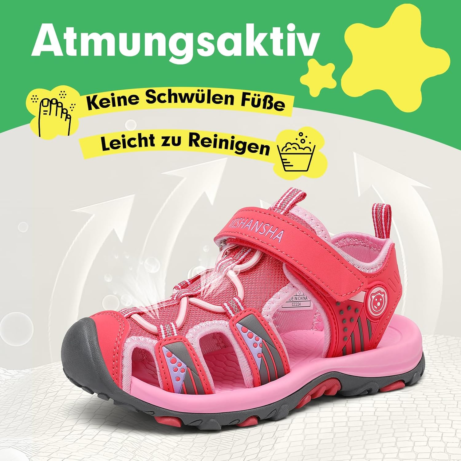 Thumbnail 2 de SAGUARO geschlossene Sandalen für Kinder – atmungsaktive Trekking-Sommerschuhe mit gepolstertem Fußbett
