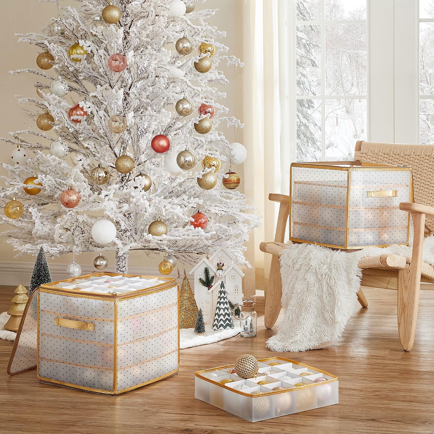 Thumbnail 2 de SONGMICS Aufbewahrungsbox RFB029A02 128 Fächer für Weihnachtskugeln