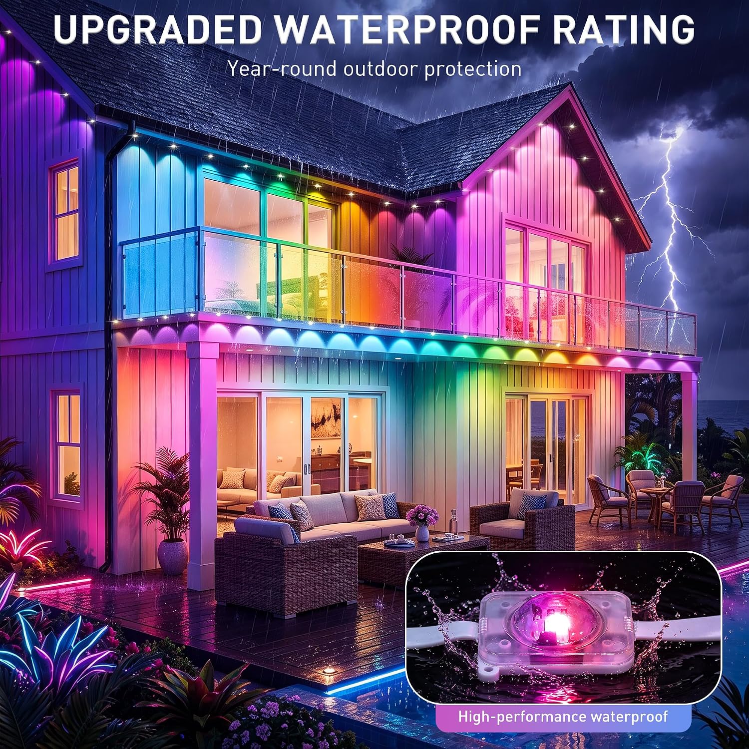 Detalle de LITSOUL Permanent Outdoor Lights 600FT