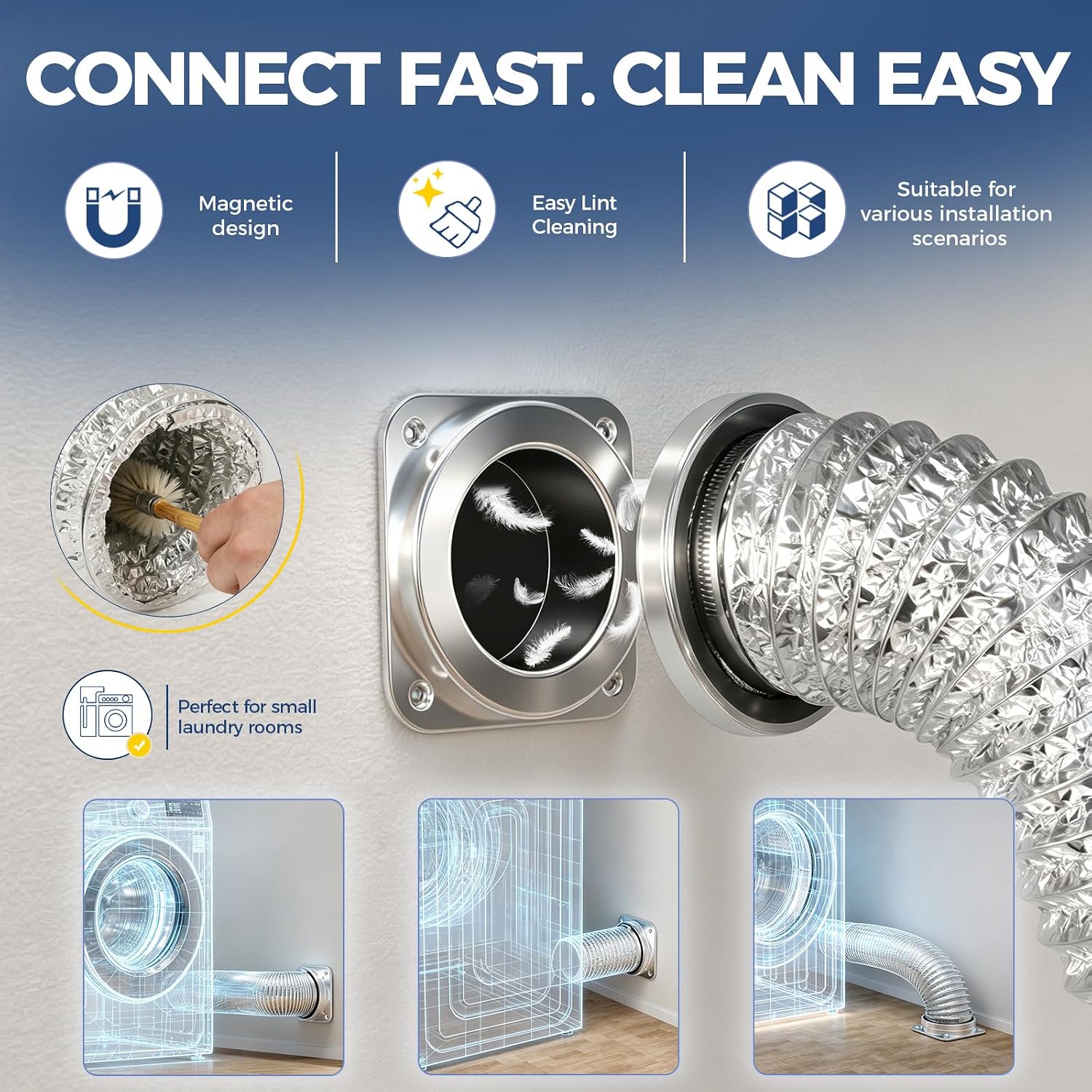 Thumbnail 2 de ALORAIR Magnetic Dryer Vent Connector Kit 4-Inch