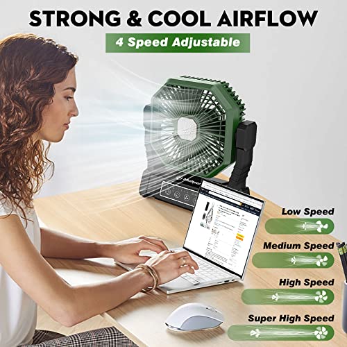 Thumbnail 2 de Multper Camping Ventilador con Luz LED y Batería 10000 mAh para Tienda – Recargable, Remoto y Gancho